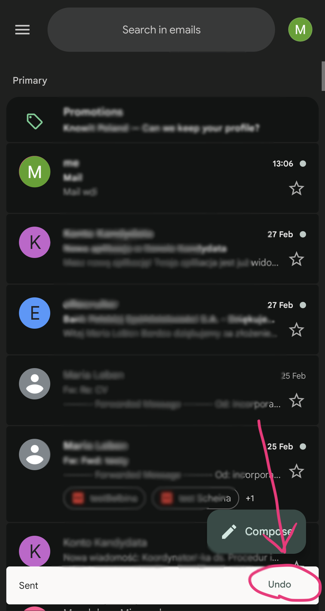 Możliwość cofnięcia wysłania wiadomości – aplikacja